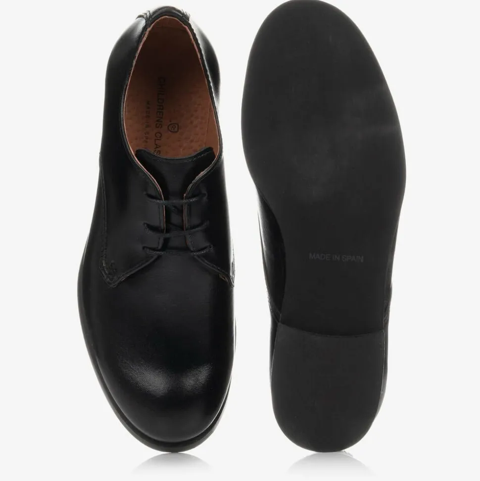 Boys Black Leather Shoes