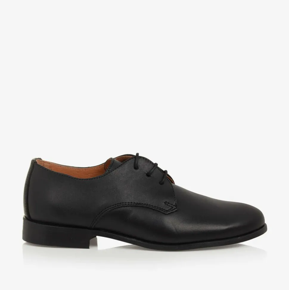 Boys Black Leather Shoes
