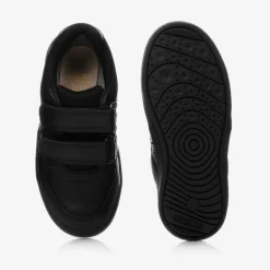 Boys Black Leather Trainers