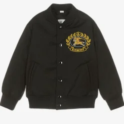 Boys Black Logo Bomber Jacket