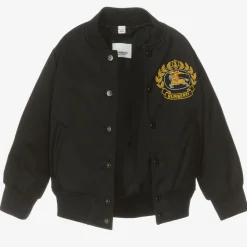 Boys Black Logo Bomber Jacket