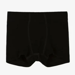 Boys Black Merino Wool & Silk Boxers