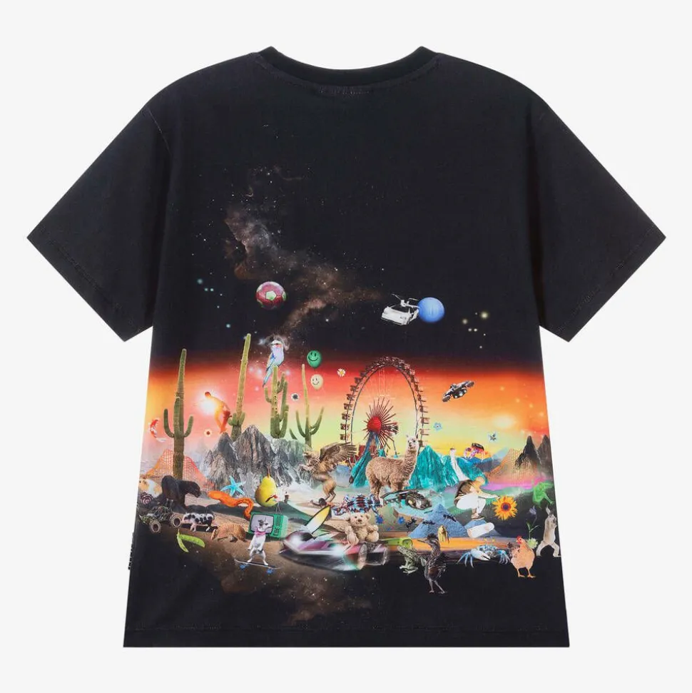 Boys Black Organic Cotton Graphic T-Shirt