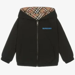 Boys Black Reversible Vintage Check Jacket