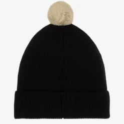 Boys Black Ribbed Beanie Hat