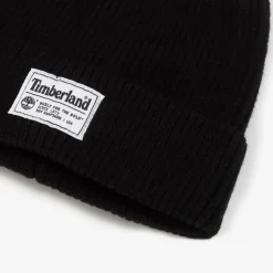Boys Black Ribbed Beanie Hat