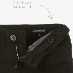 Boys Black Slim Cotton Jeans