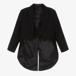 Boys Black Tailcoat Tuxedo Suit
