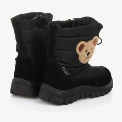 Boys Black Teddy Bear Snow Boots