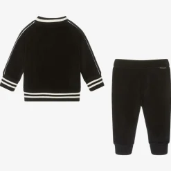 Boys Black Velour Tracksuit