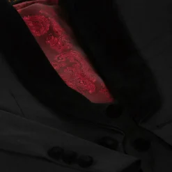 Boys Black Velvet Trim Suit