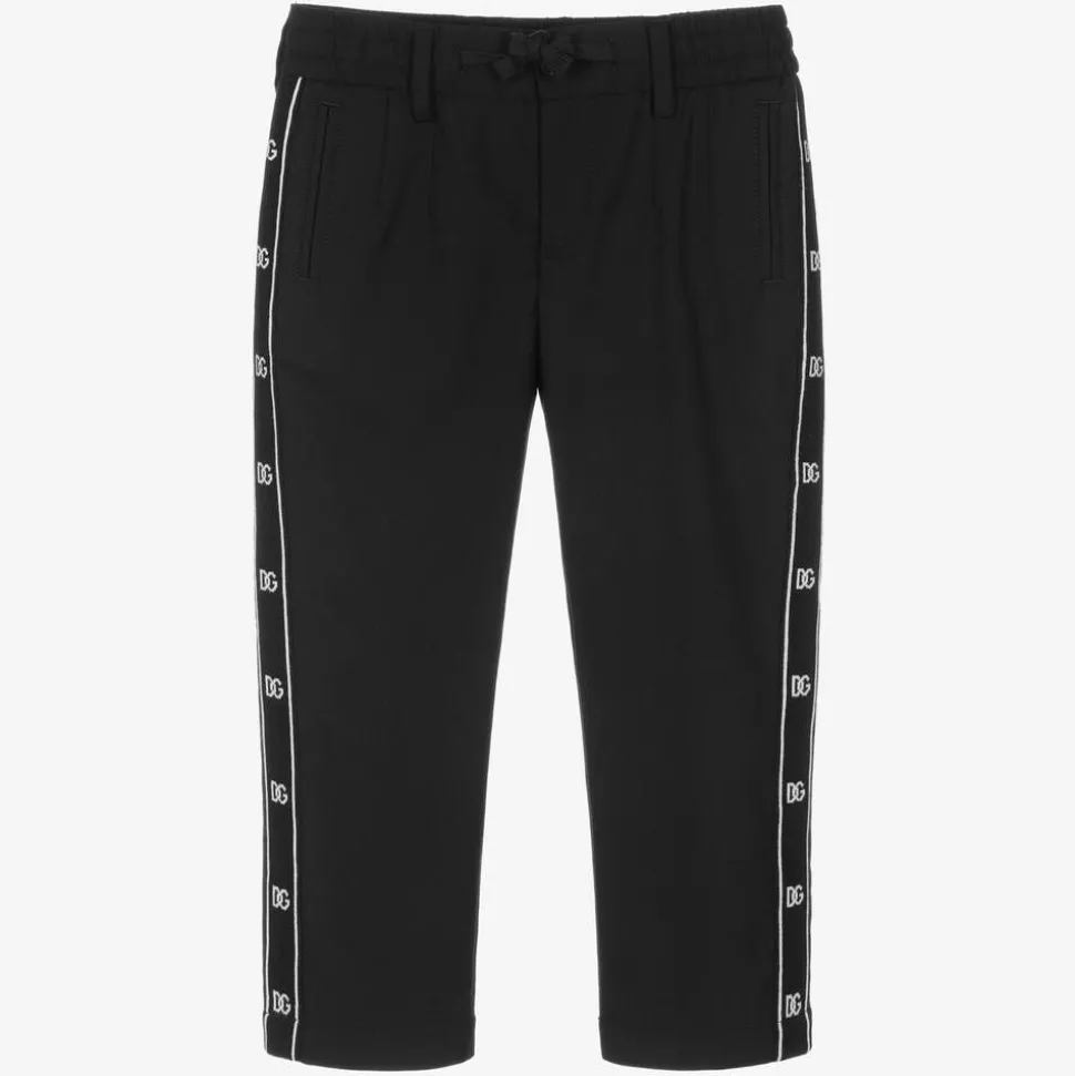 Boys Black Wool DG Trousers