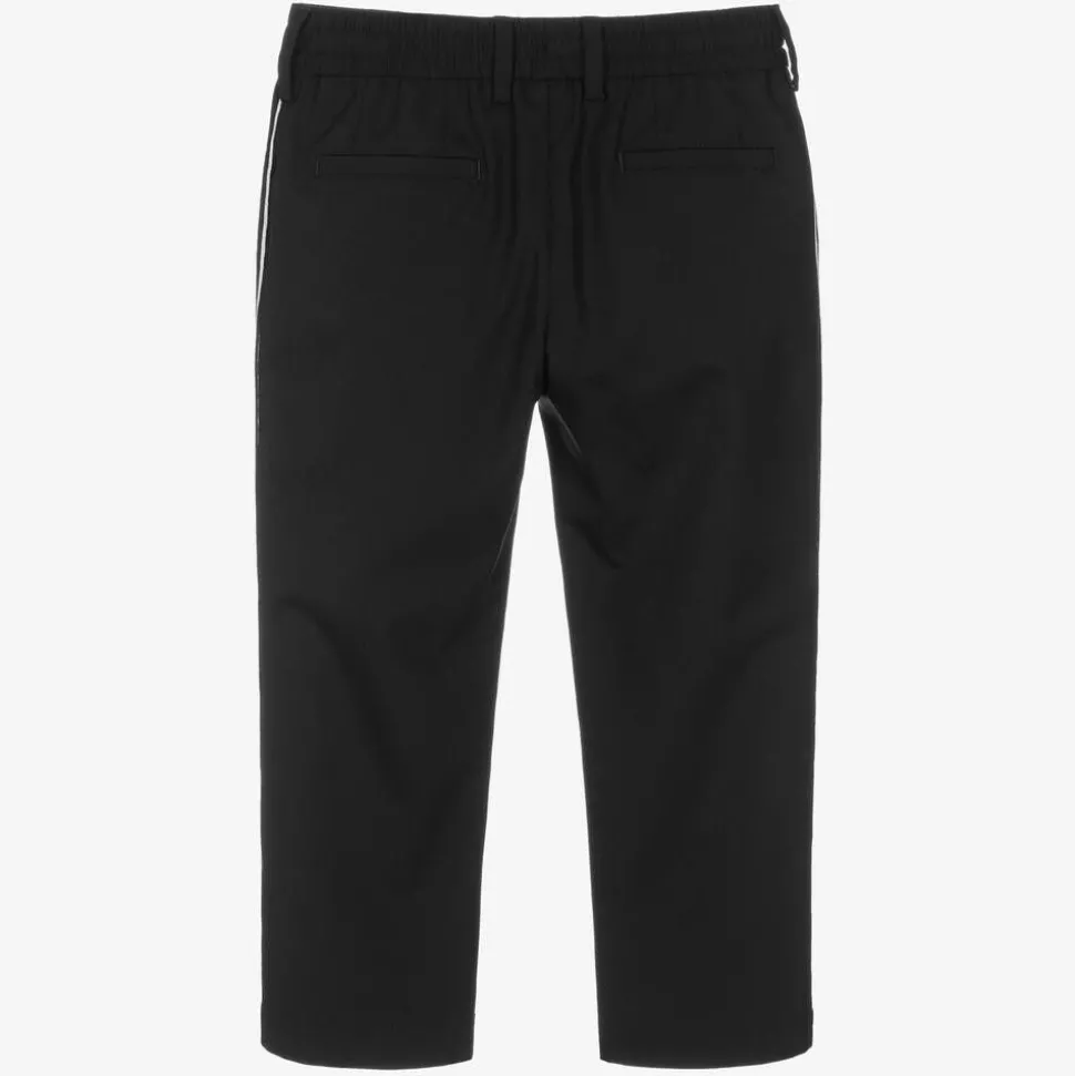 Boys Black Wool DG Trousers