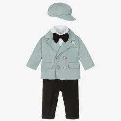 Boys Blue & Black Double Breasted Suit