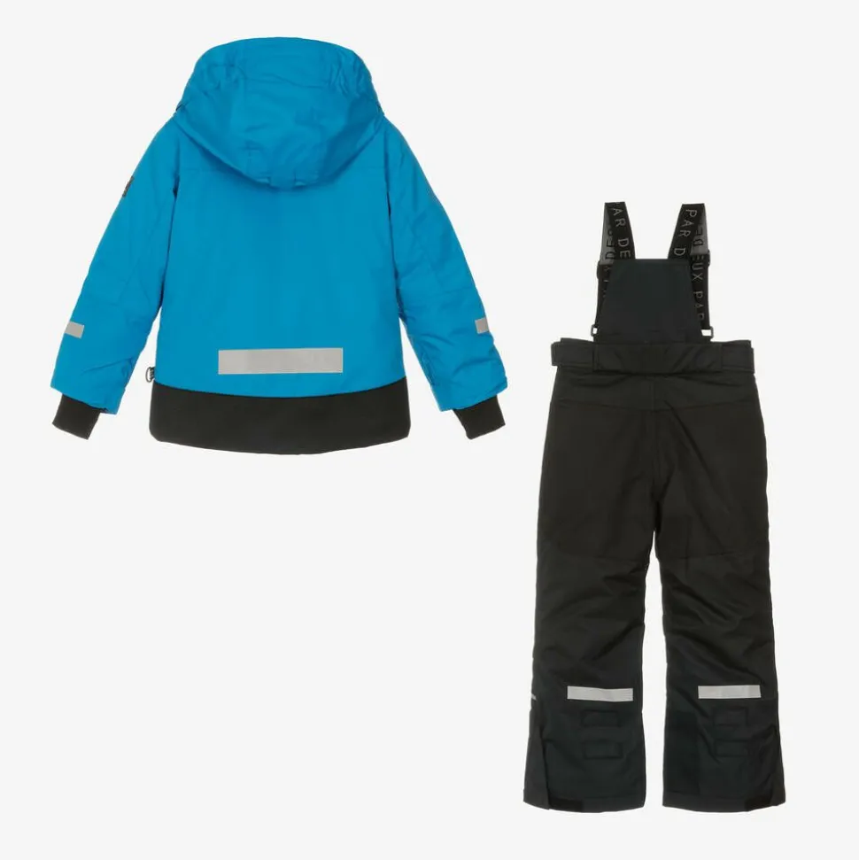 Boys Blue & Black Snowsuit & Snood Set