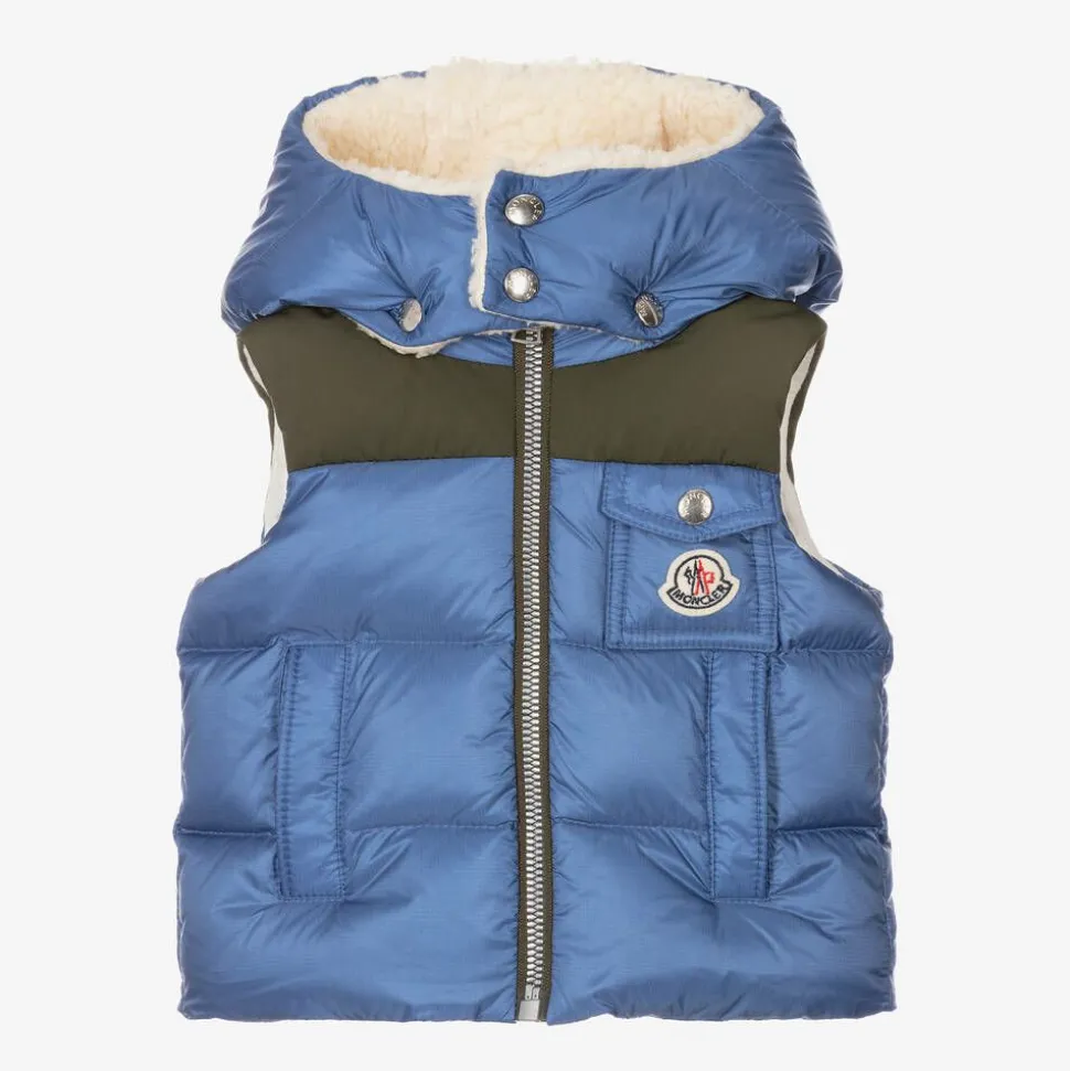 Boys Blue & Green Down-Padded Oust Gilet