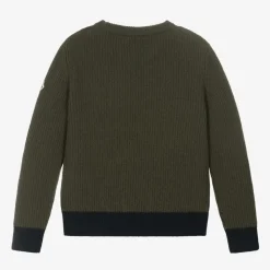 Boys Blue & Green Wool Knit Sweater