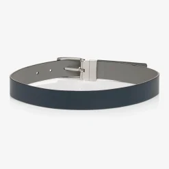 Boys Blue & Grey Reversible Leather Belt