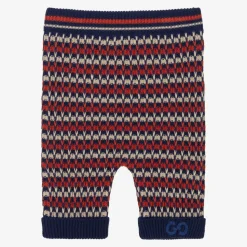 Boys Blue & Orange Cotton Knit GG Trousers