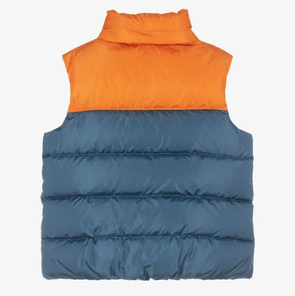 Boys Blue & Orange Puffer Gilet