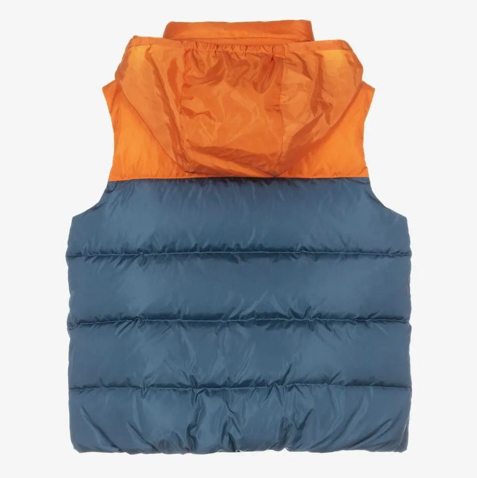 Boys Blue & Orange Puffer Gilet