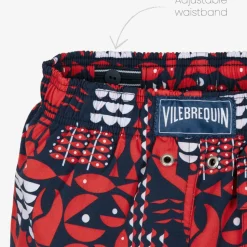 Boys Blue & Red Lobster Swim Shorts