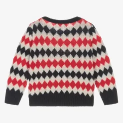 Boys Blue & Red Wool Knit Sweater