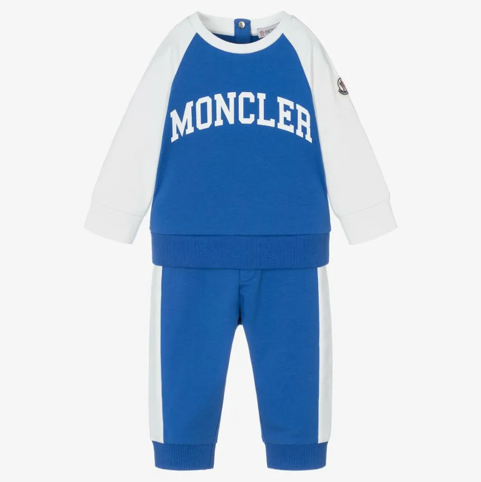 Boys Blue & White Cotton Tracksuit