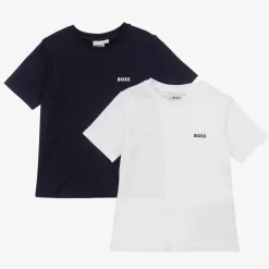 Boys Blue & White T-Shirts (2 Pack)