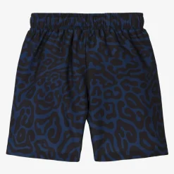 Boys Blue Animal Print Swim Shorts
