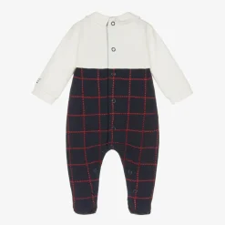 Boys Blue Check Babygrow