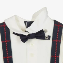 Boys Blue Check Babygrow