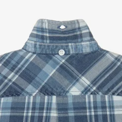 Boys Blue Check Cotton Twill Shirt