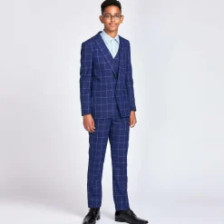 Boys Blue Check Suit