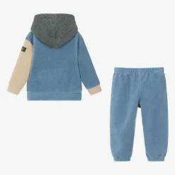 Boys Blue Colourblock Fleece Tracksuit