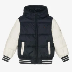 Boys Blue Colourblock Puffer Jacket