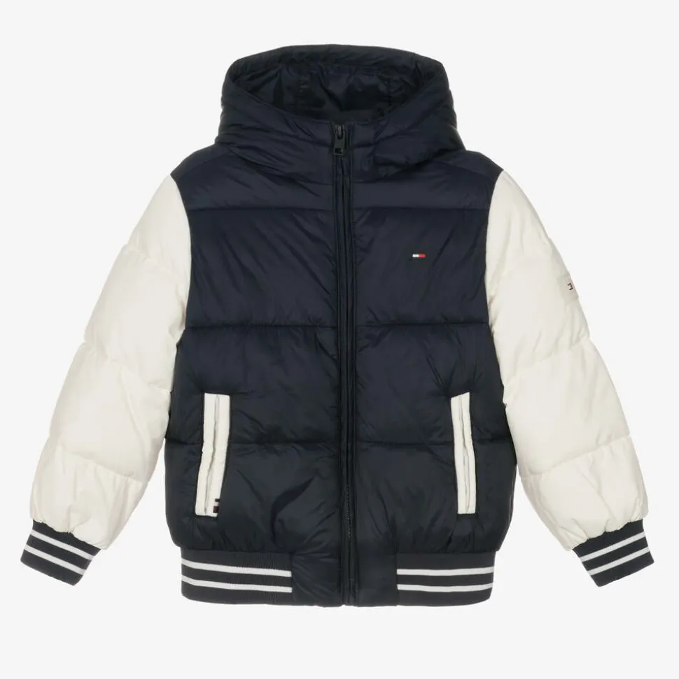 Boys Blue Colourblock Puffer Jacket