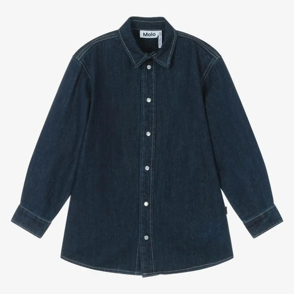 Boys Blue Cotton & Linen Denim Shirt
