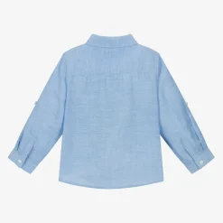 Boys Blue Cotton & Linen Shirt