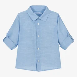 Boys Blue Cotton & Linen Shirt