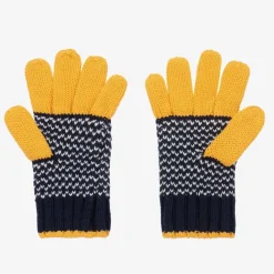 Boys Blue Cotton & Wool Gloves