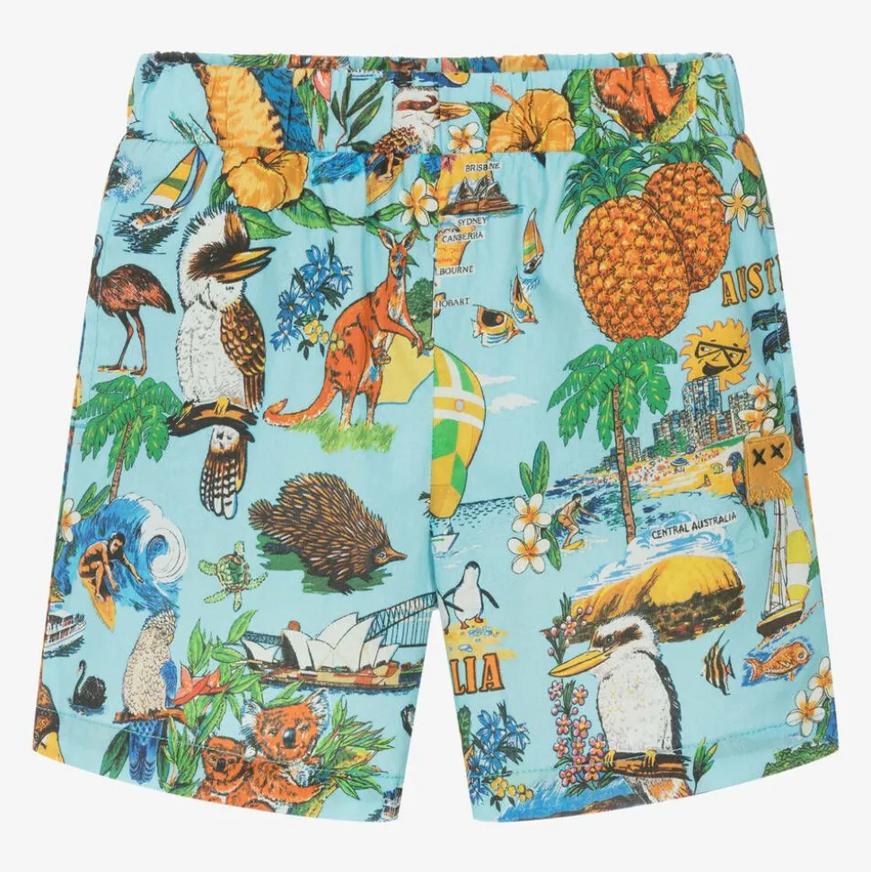 Boys Blue Cotton Australia Shorts