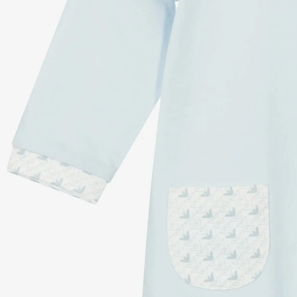 Boys Blue Cotton Babysuit Set