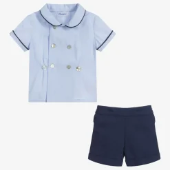 Boys Blue Cotton Buster Suit