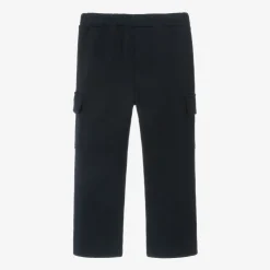 Boys Blue Cotton Cargo Joggers