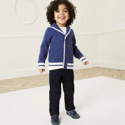 Boys Blue Cotton Chino Trousers