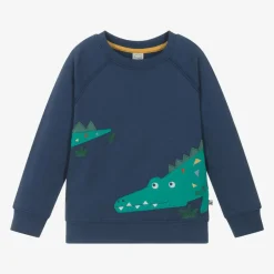 Boys Blue Cotton Crocodile Sweatshirt