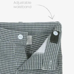 Boys Blue Cotton Dogtooth Trouser Set