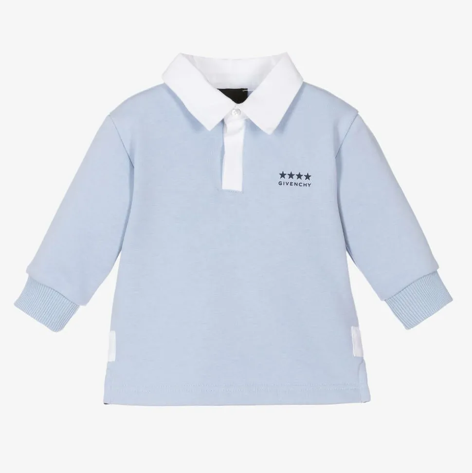 Boys Blue Cotton 4G Rugby Shirt