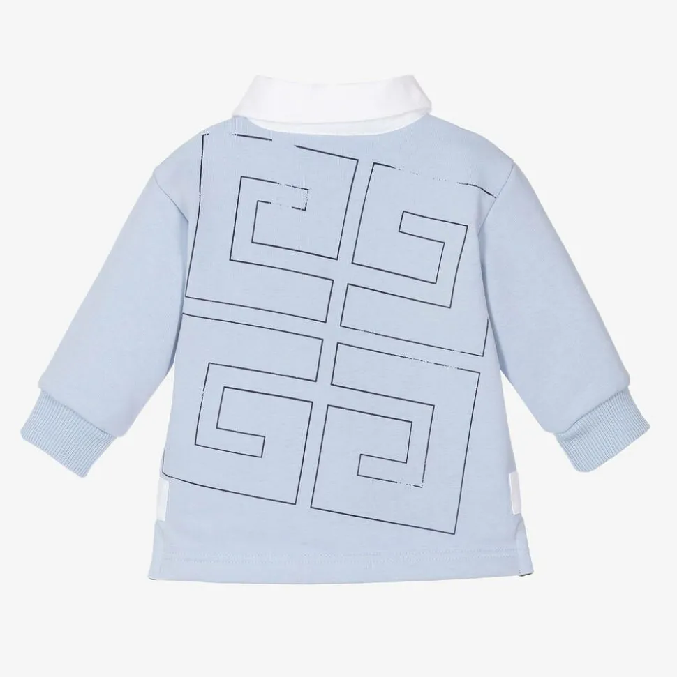 Boys Blue Cotton 4G Rugby Shirt